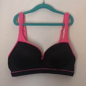 Neon Pink & Black Sports Bra